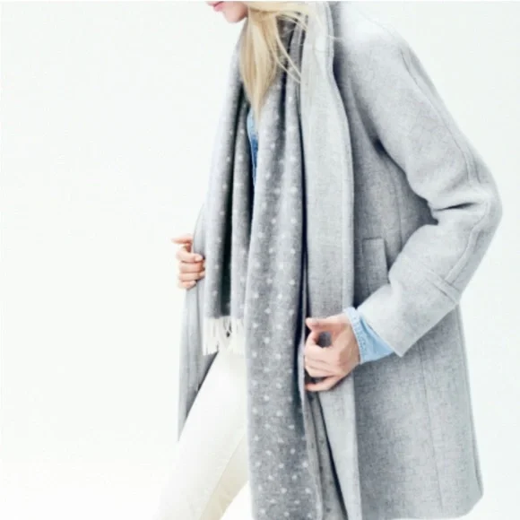 J.Crew Stadium-Cloth Cocoon Coat in Heather Grey Size 2 - Picture 2 of 15